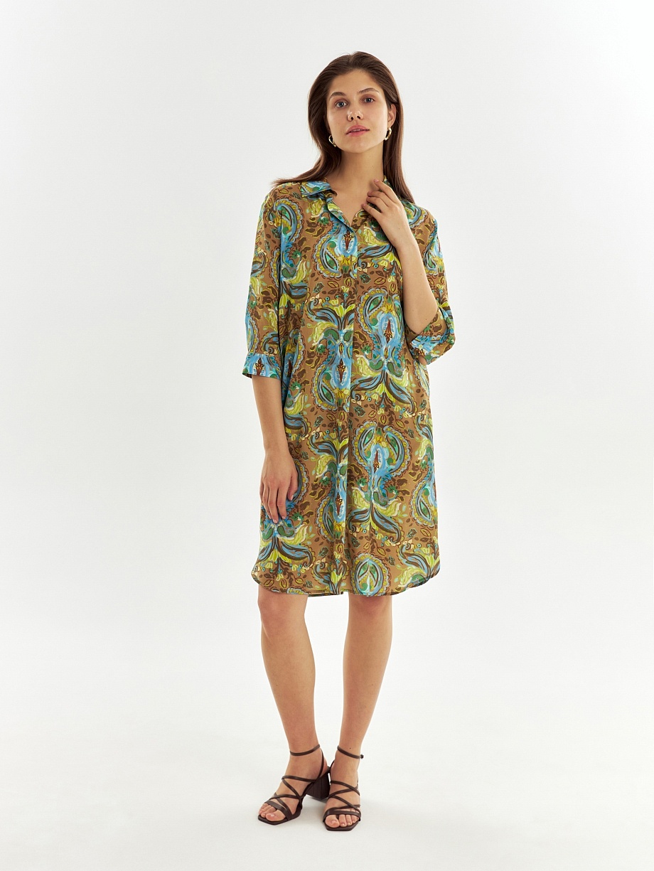 Платье-рубашка из натуральной ткани