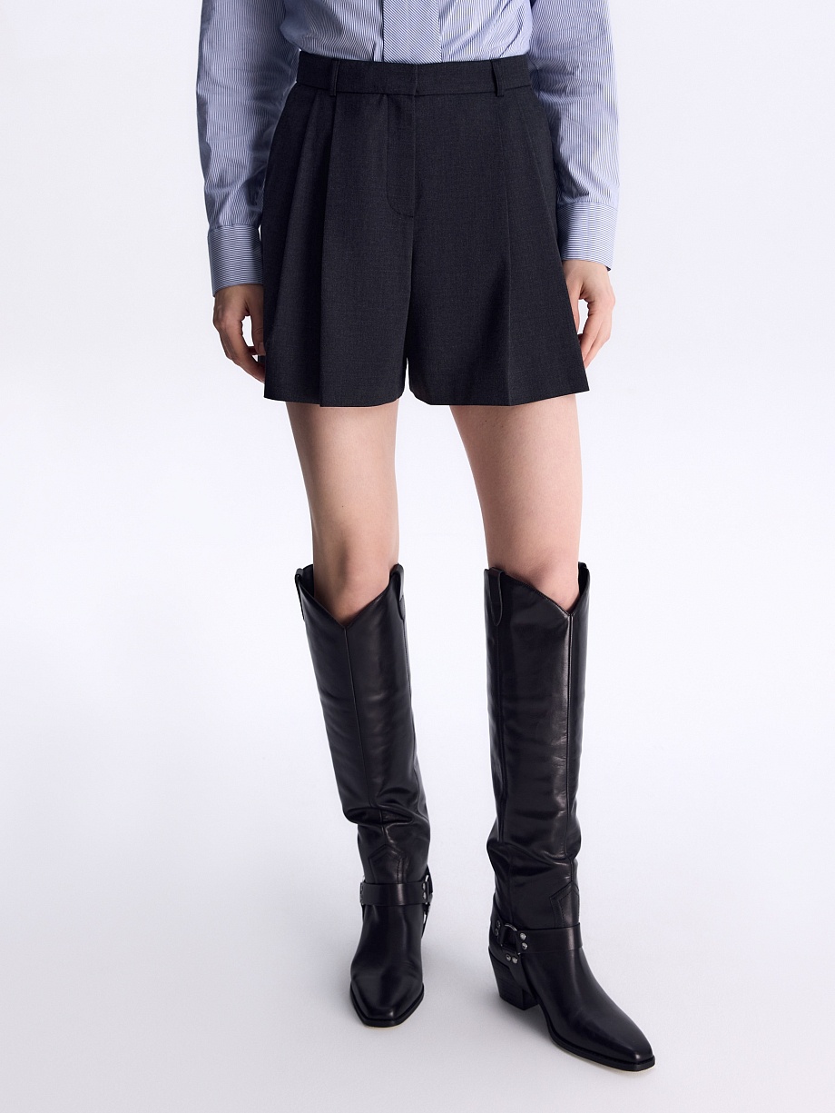 Шорты широкие из костюмной ткани