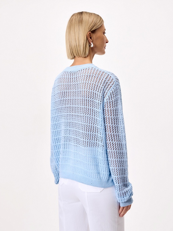 Ажурный джемпер с шерстью и пайетками