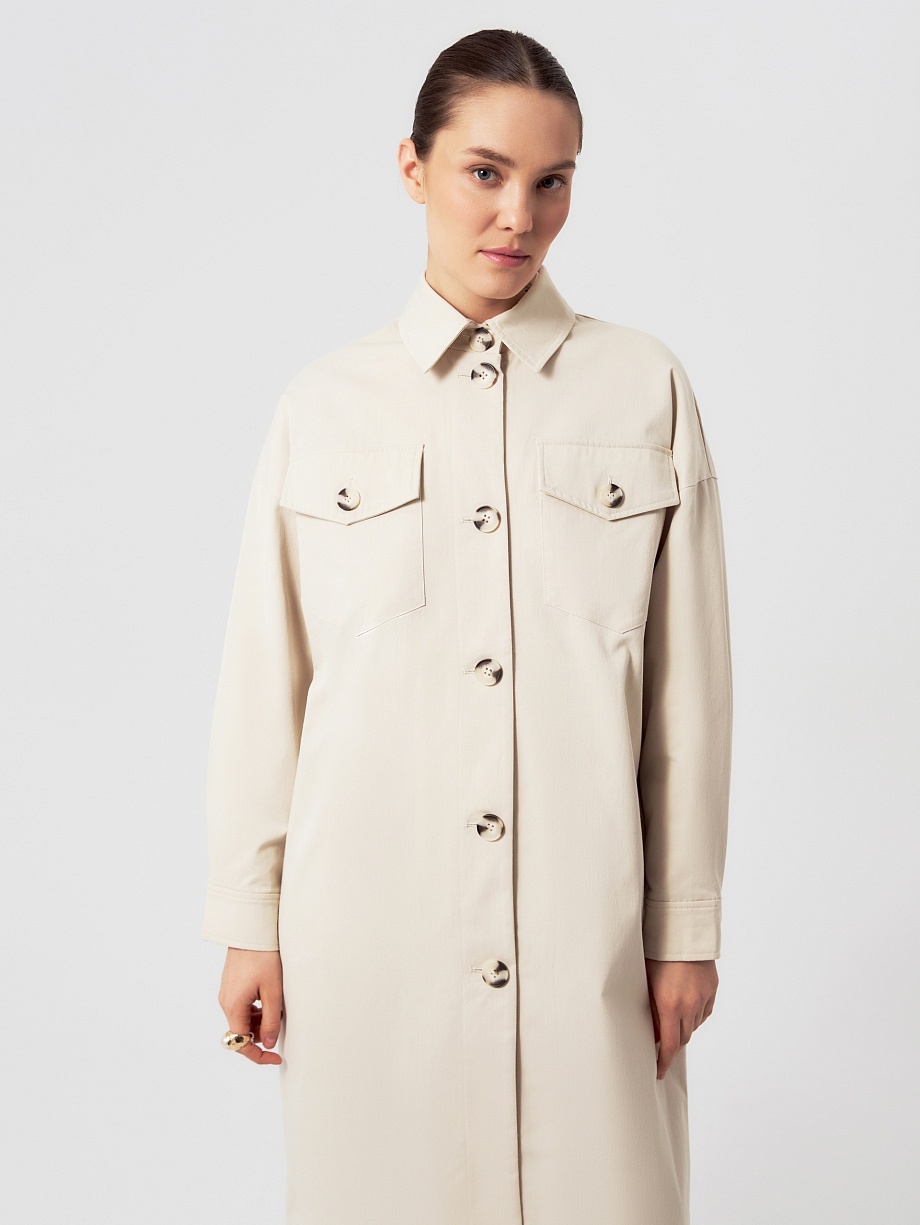 Плащ-рубашка прямого силуэта