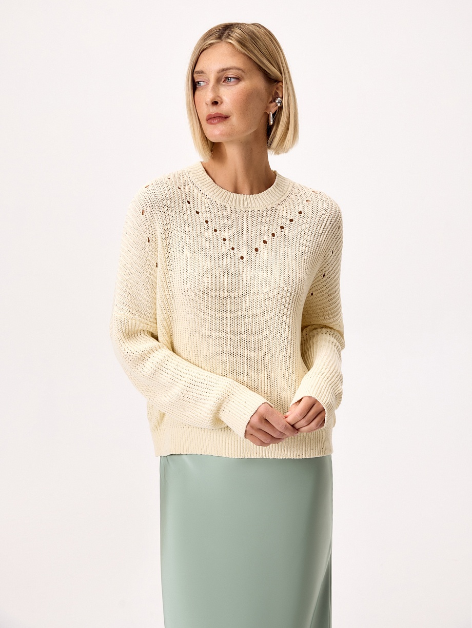 Джемпер из хлопка с микропайетками