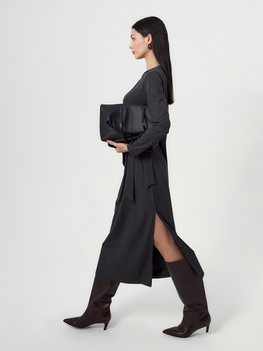 Платье-миди из вискозного трикотажа