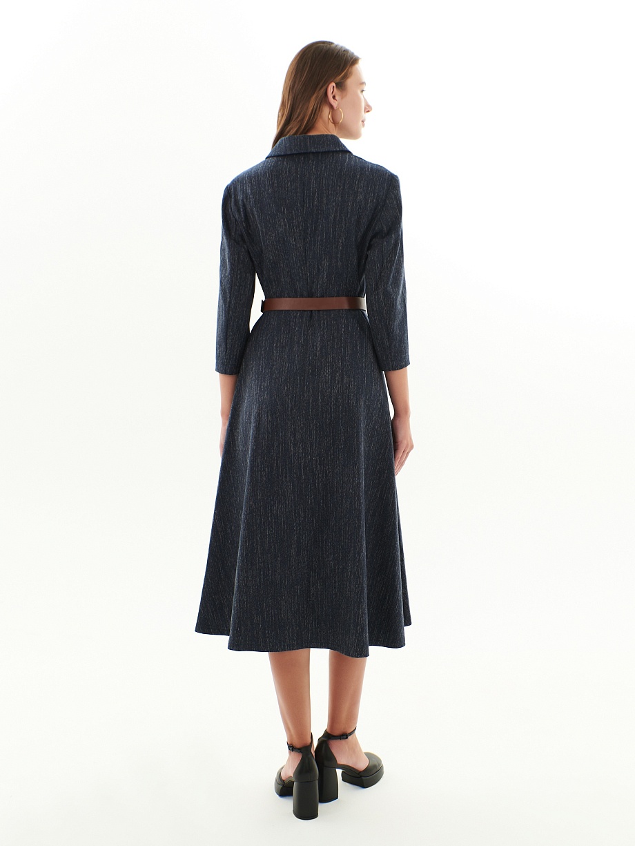 Платье из костюмной ткани с имитацией джинсы