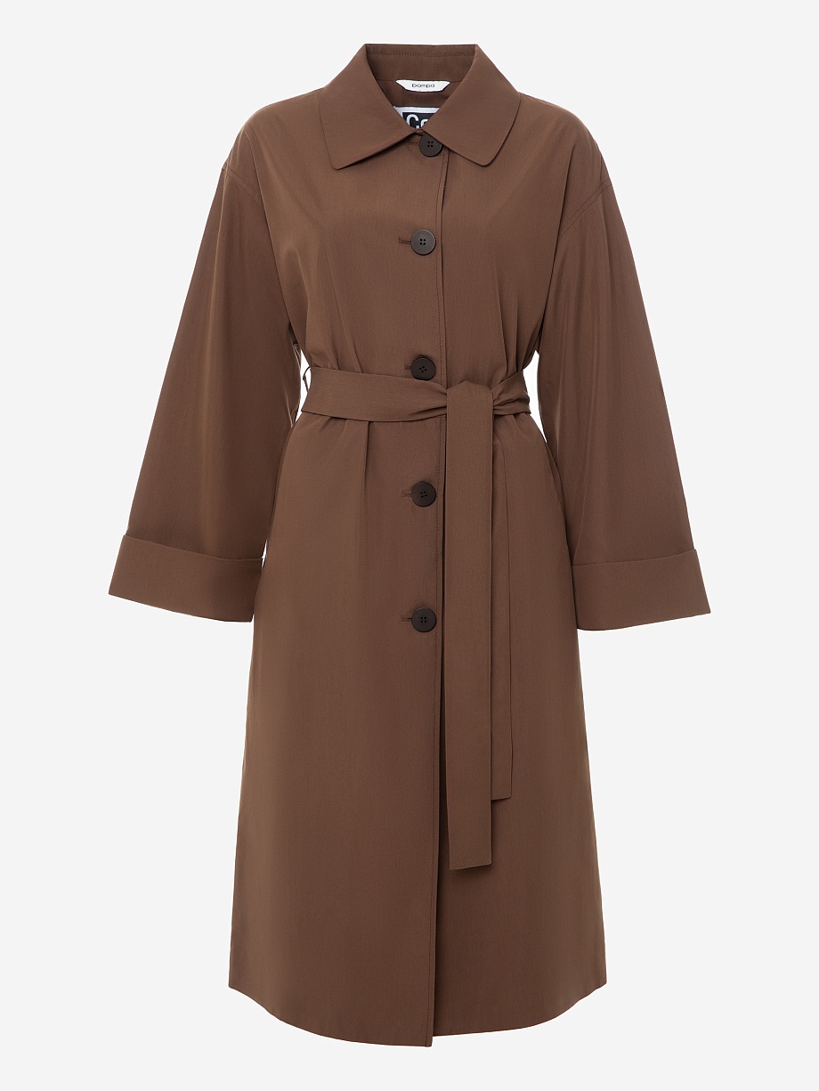 Плащ силуэта трапеция с поясом