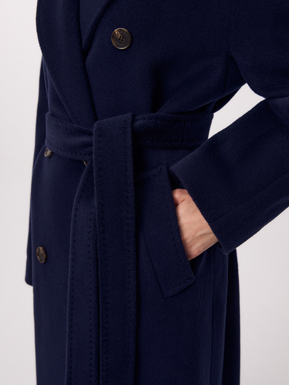 Пальто из шерсти и шелка с мембраной и утеплённой спинкой
