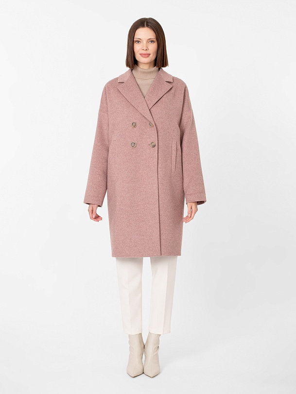 Шерстяное пальто-кокон демисезонное с мембраной