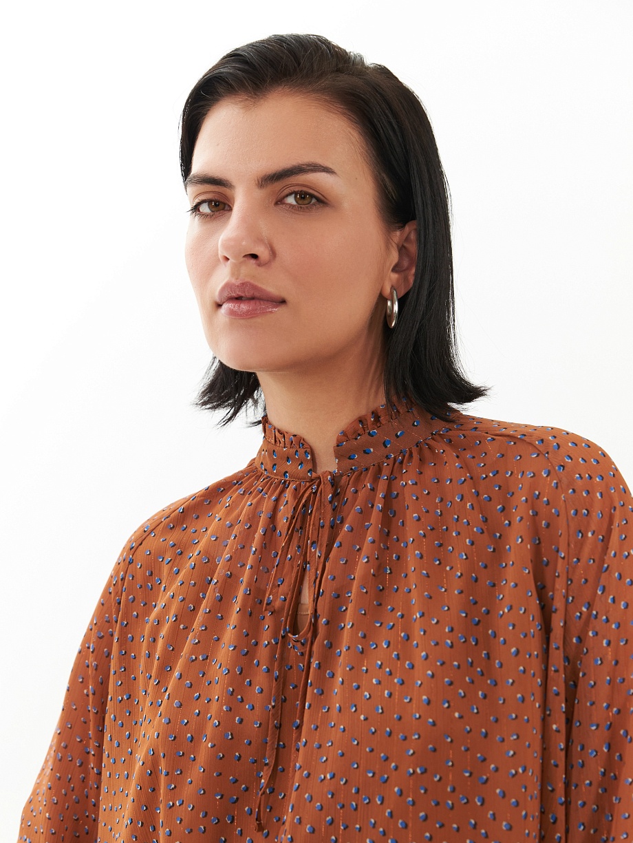 Блуза из шифона с мелким принтом