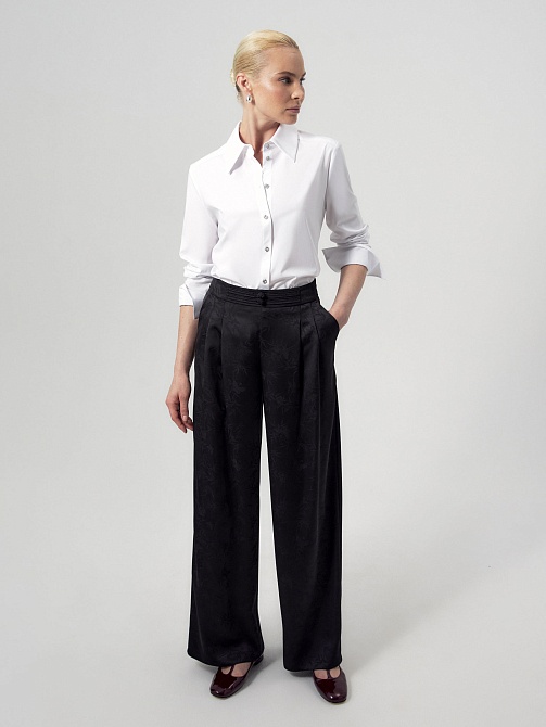 Широкие брюки из жаккарда