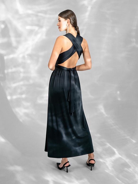 Платье вечернее длинное черное POMPA арт.2165540ec0599