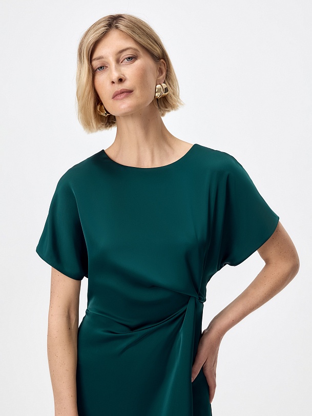 Платье миди из атласа