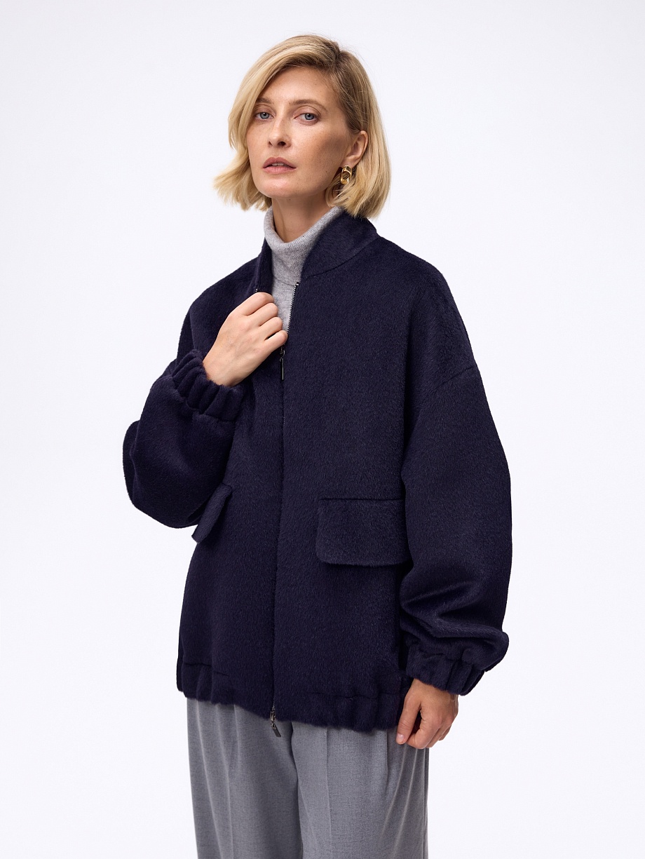 Куртка-бомбер из премиальной шерсти Альпака Бэби Сури