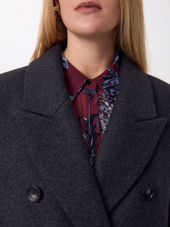 Пальто оверсайз из шерсти с мембраной и утеплённой спинкой POMPA арт.1016542m90095