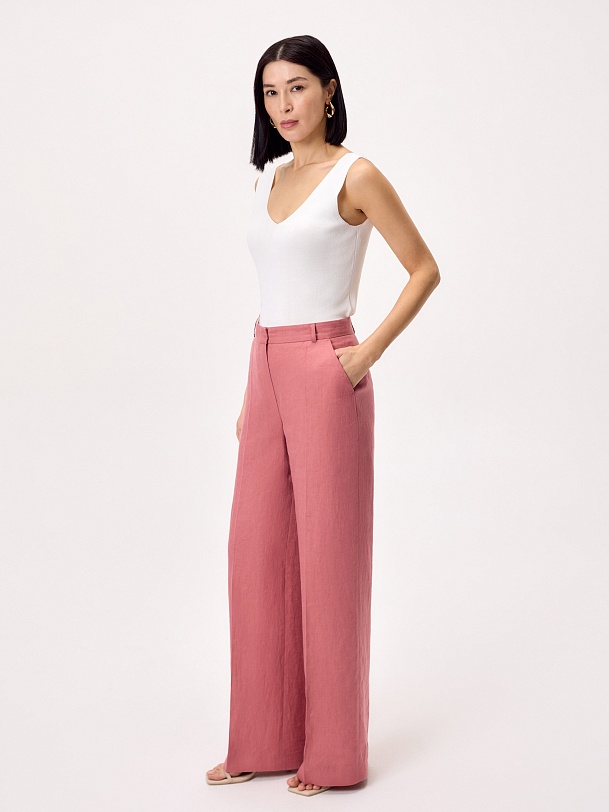 Брюки со стрелками из премиального 100% льна