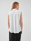 Блуза белая прямого силуэта без рукавов POMPA арт.3148190cs0301