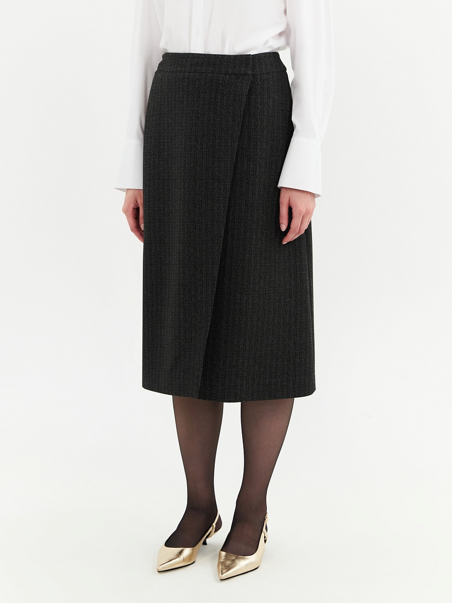 Юбка на запах из костюмного трикотажа