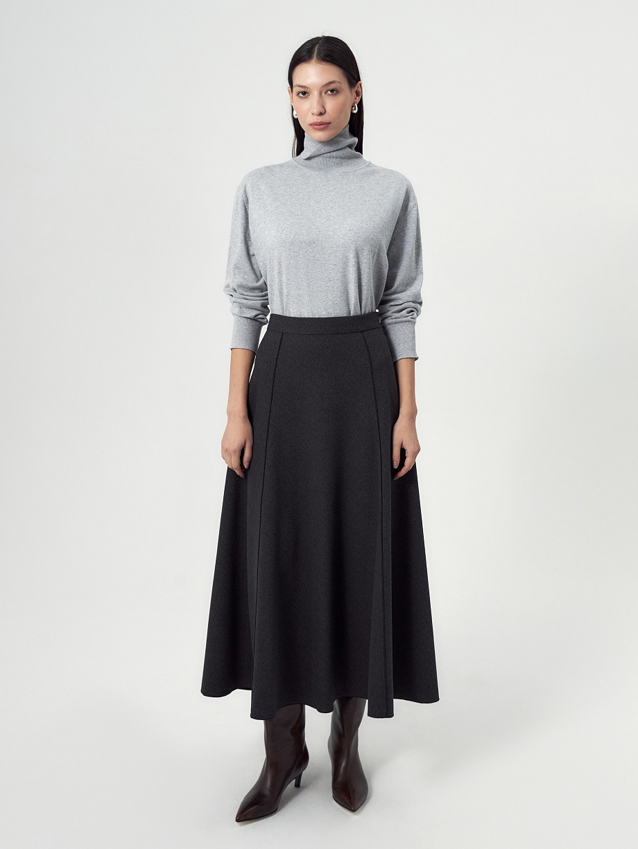 Юбка-трапеция с открытыми срезами