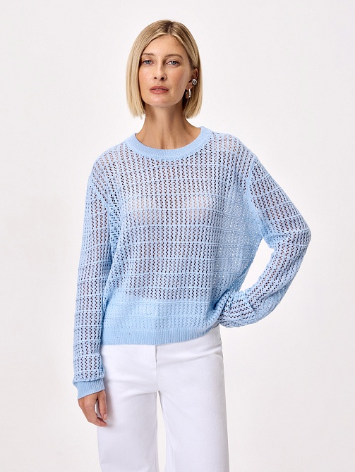 Ажурный джемпер с шерстью и пайетками