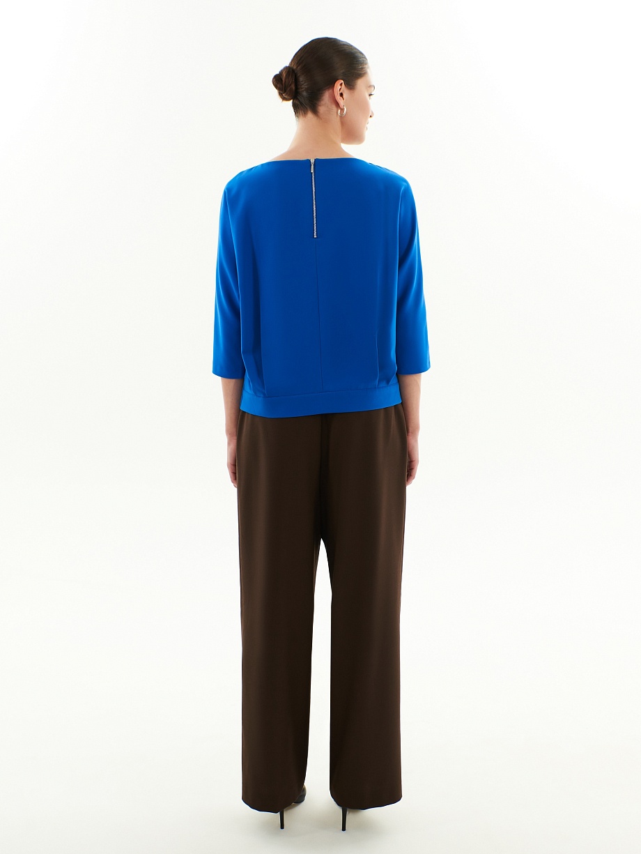 Блуза прямого силуэта с рукавом кимоно