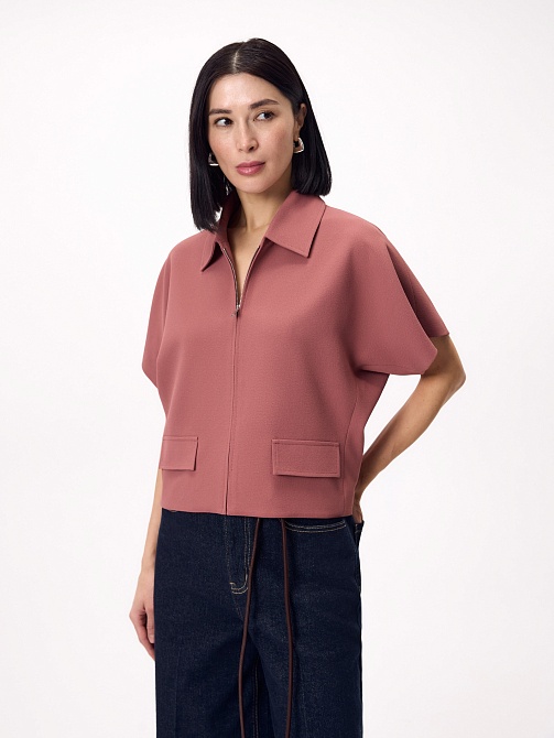 Укороченный жакет на молнии