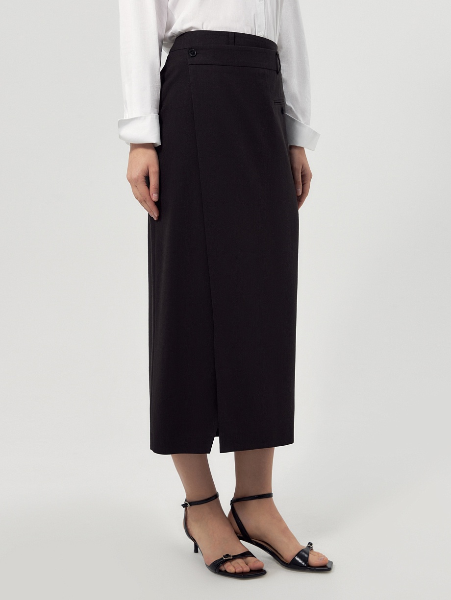 Юбка с запахом из натуральной ткани