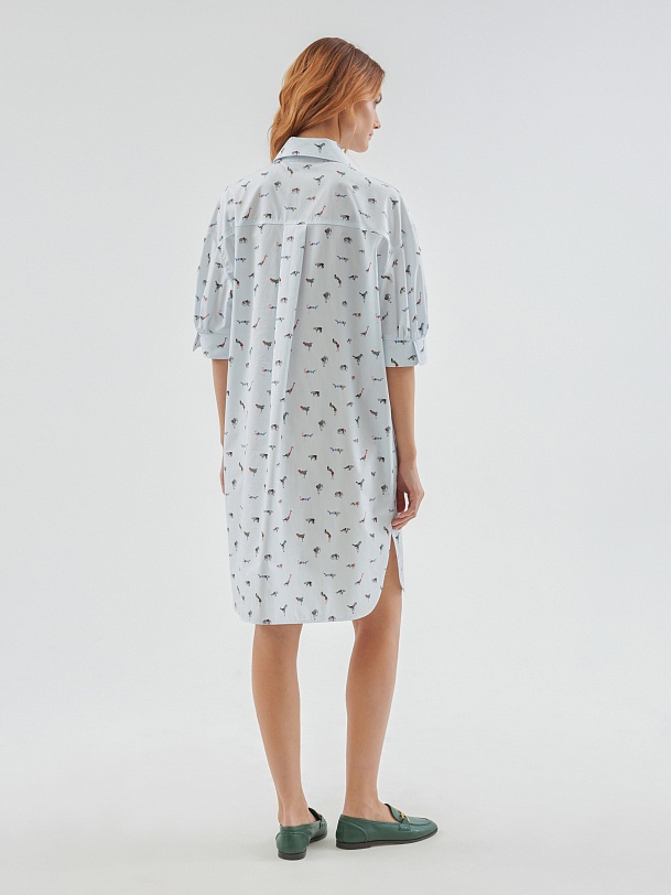 Платье-рубашка свободного кроя из 100% хлопка