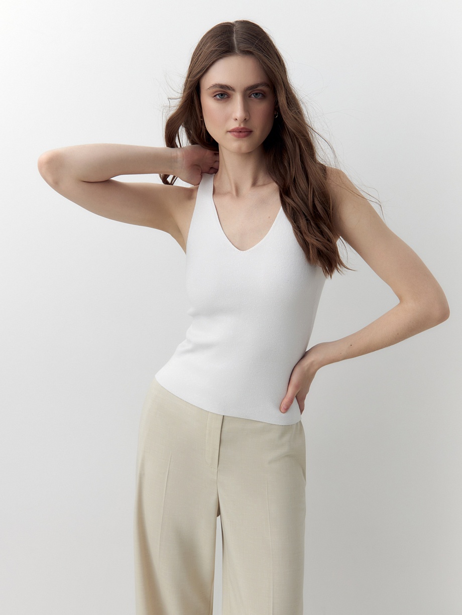 Базовый вязаный топ из вискозной ткани