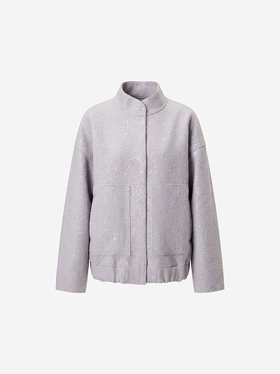 Бомбер из варёной шерсти с мембраной и пайетками POMPA