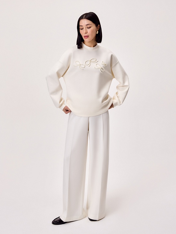 Хлопковый свитшот с декоративной вышивкой POMPA арт.3810328jr0190