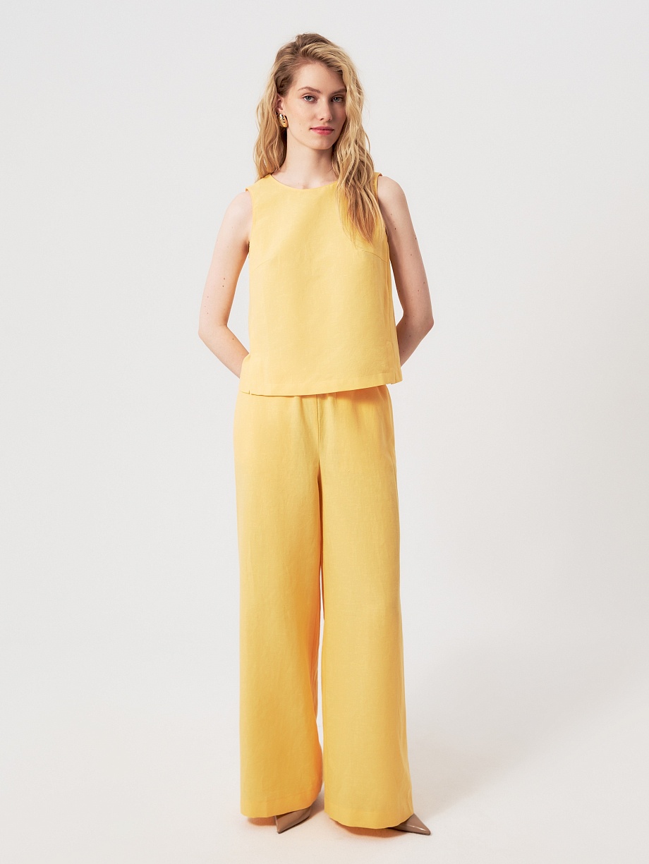 Летний топ из хлопка и льна