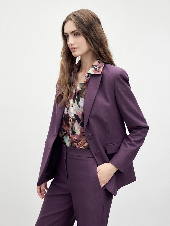 Прямой однобортный удлиненный жакет  POMPA арт.1100501sg0172