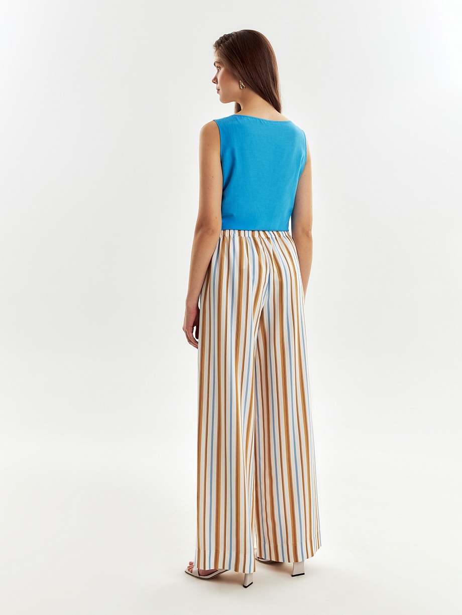 Широкие летние брюки из вискозы 