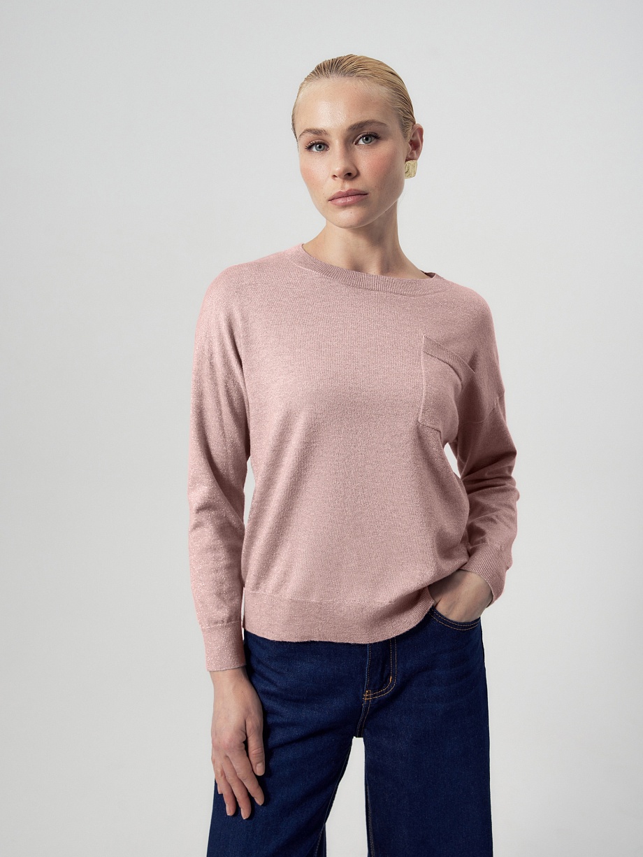 Джемпер из вискозной пряжи с люрексом