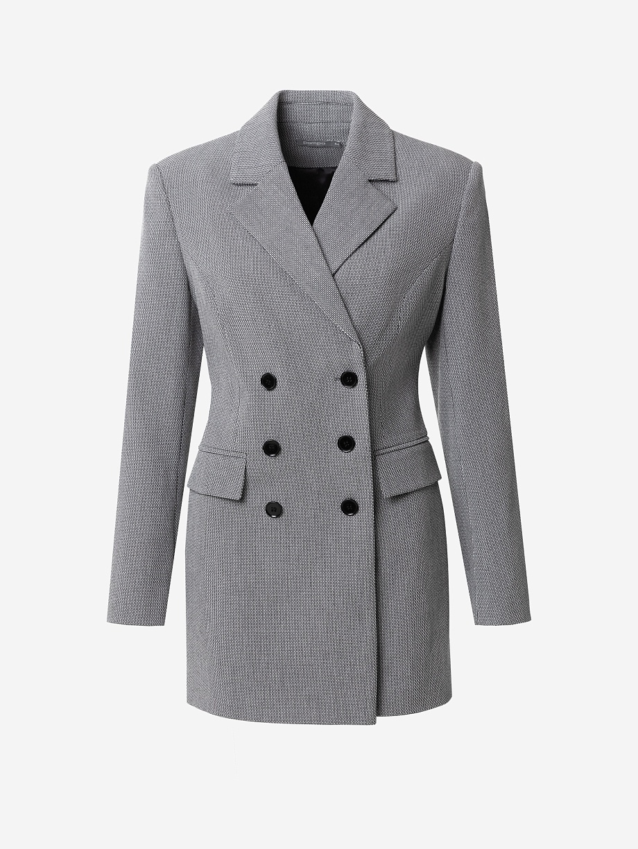 Удлиненный двубортный жакет