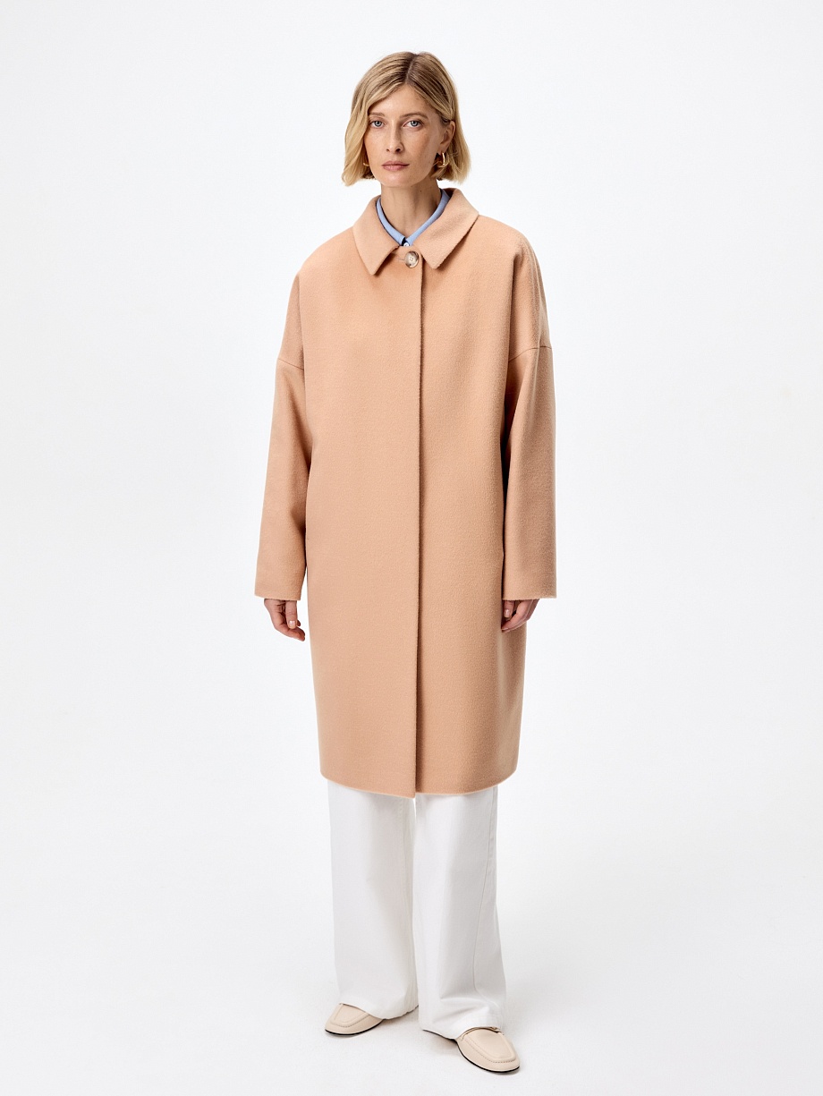 Шерстяное демисезонное пальто с мембраной