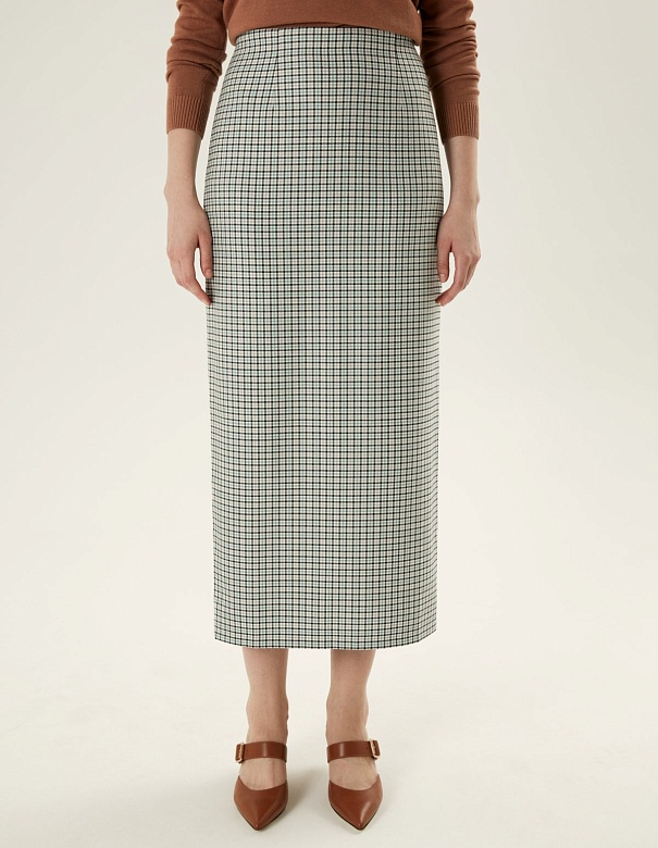 Прямая классическая юбка из костюмной ткани POMPA арт.3121150ss0590
