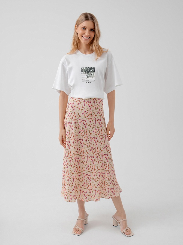 Романтичная юбка-трапеция из 100% вискозы