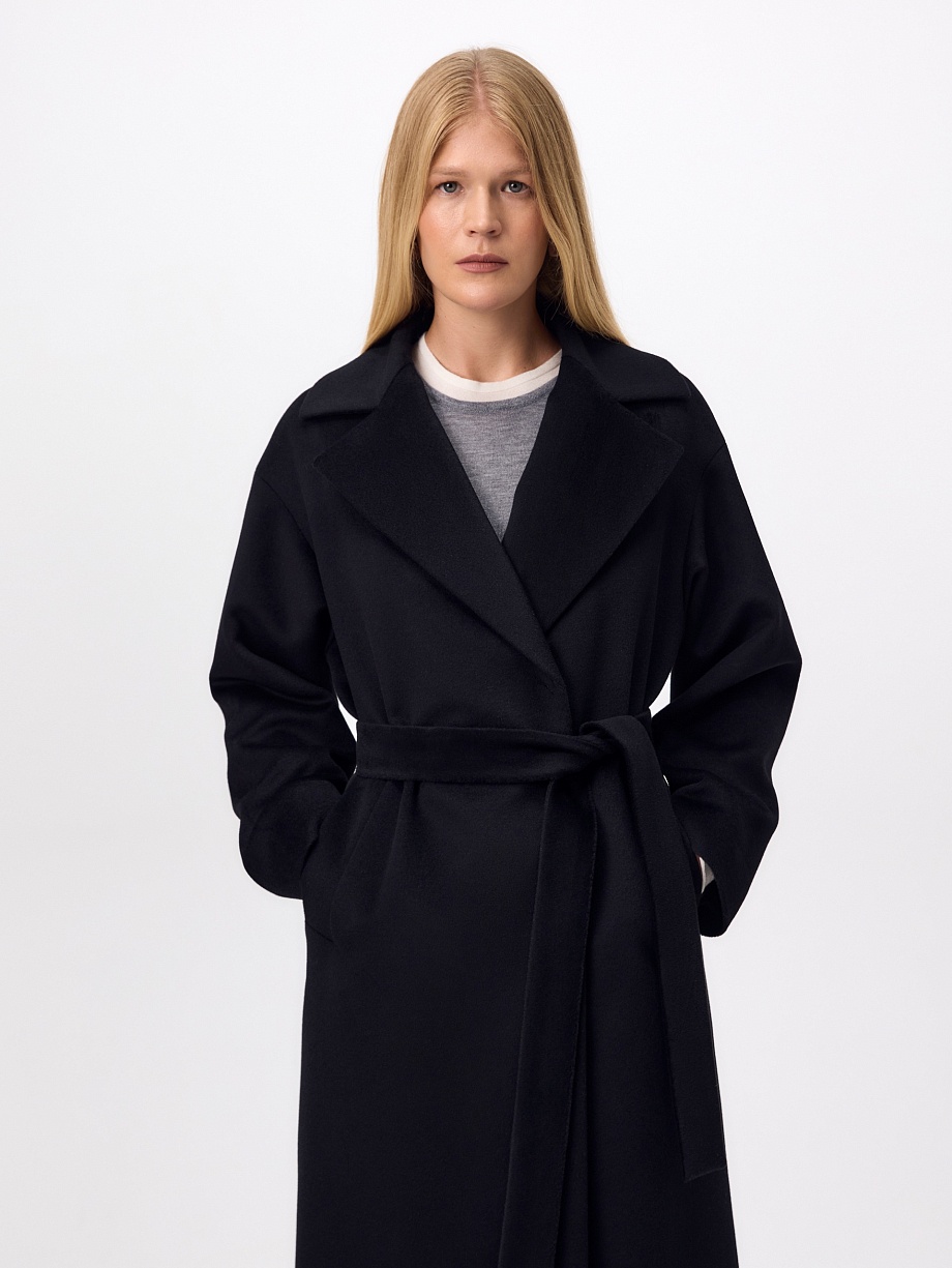 Пальто из 100% шерсти с мембраной, утеплённой спинкой и съёмным капюшоном