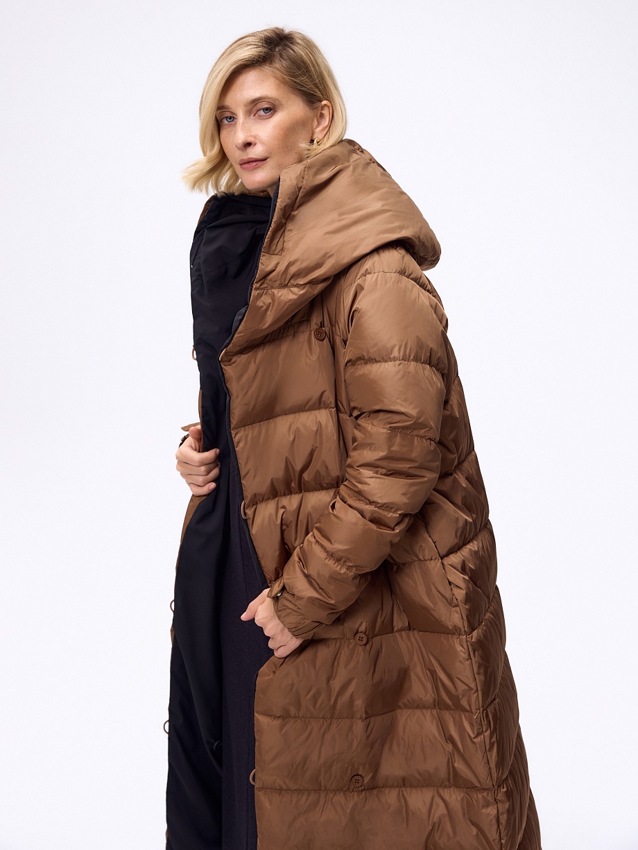 Пуховик двусторонний с утеплителем 90% пух и 10% перо