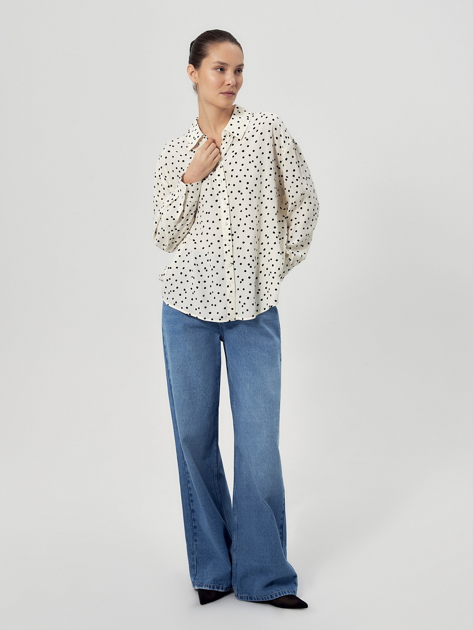 Блузка из 100% вискозы в горошек