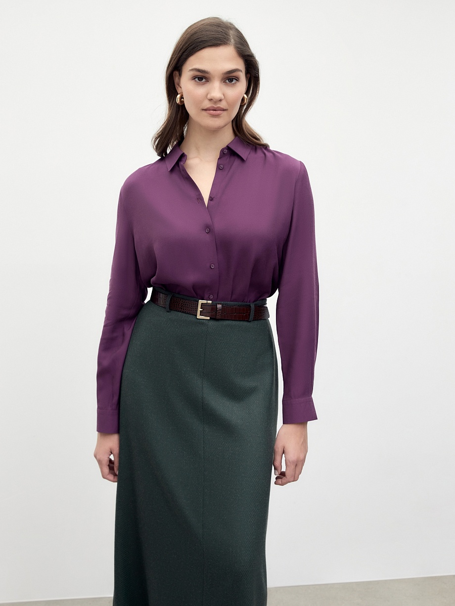 Юбка трапеция из костюмной ткани