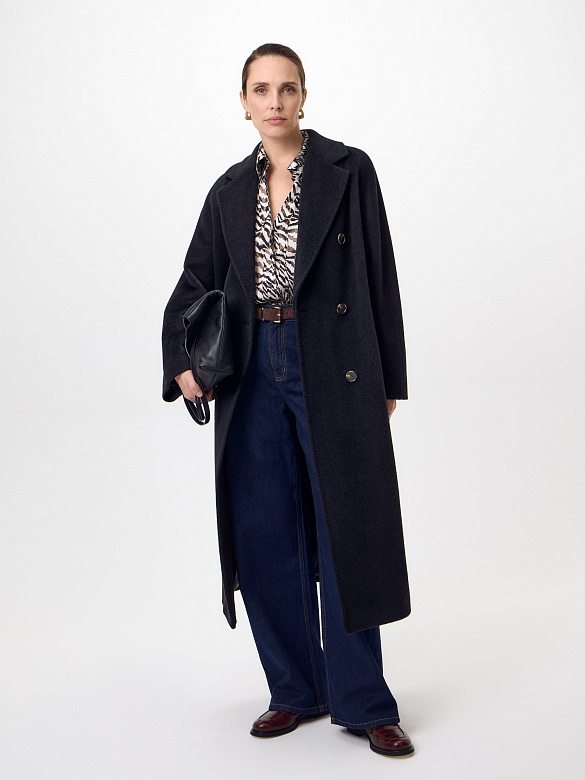 Пальто из шерсти и шелка с мембраной и утеплённой спинкой POMPA арт.1015976p90099