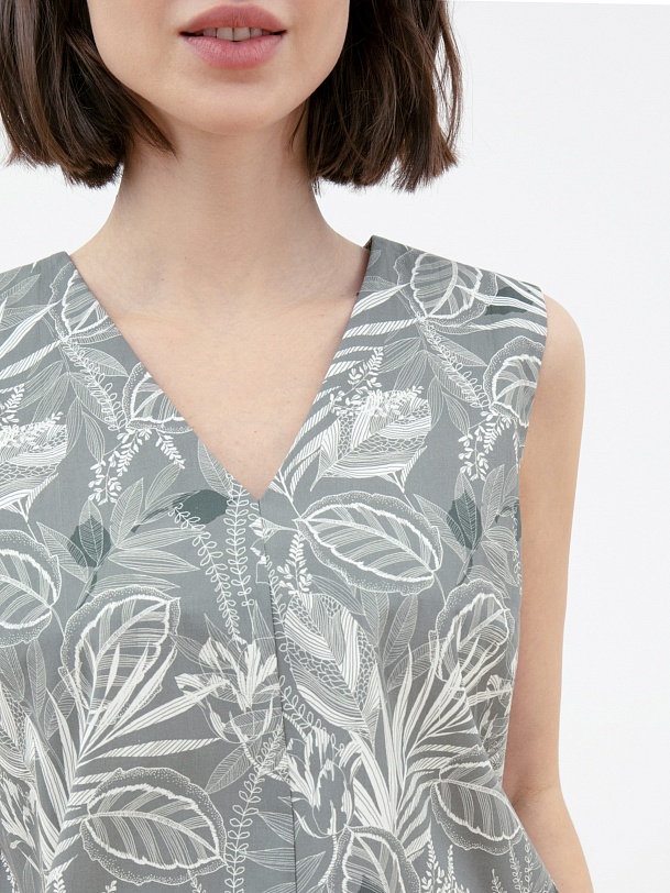 Блузка из хлопка без рукавов