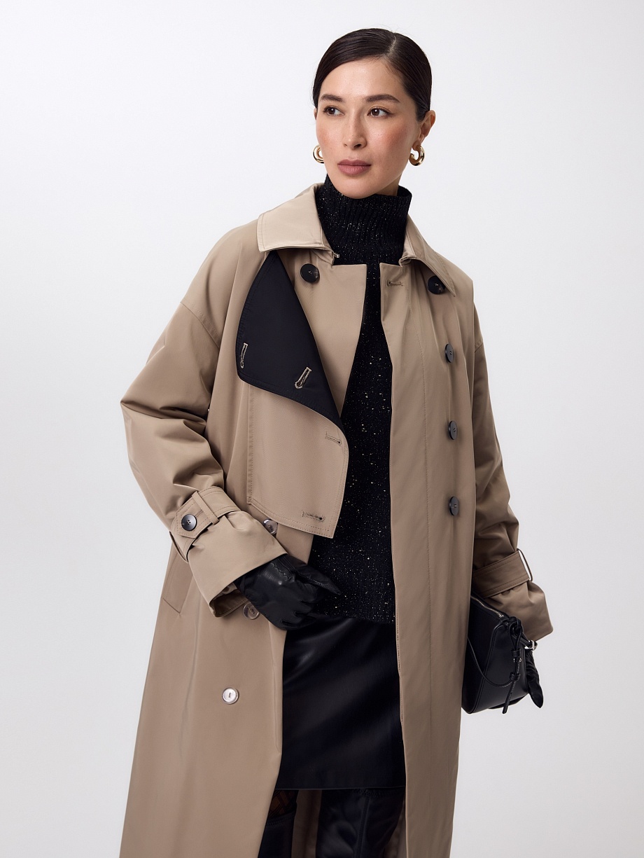 Пальто-тренч с мембраной и тонким утеплителем