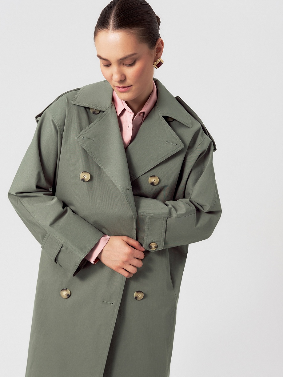 Классический двубортный тренч