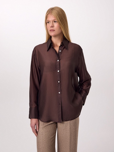 Блуза из лиоцелла и шелка POMPA