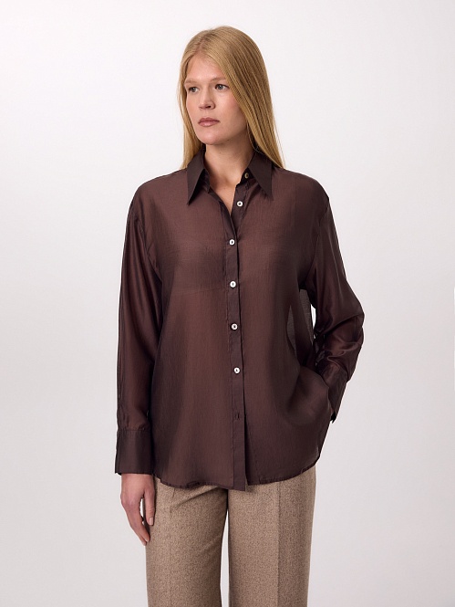 Блуза из лиоцелла и шелка POMPA