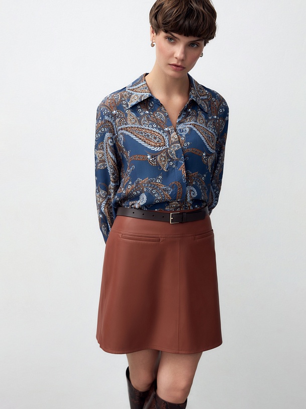 Прямая рубашка из вискозы