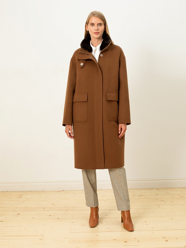 Зимнее пальто из шерсти утепленное с мембраной