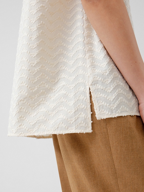 Блуза из фактурной хлопковой ткани