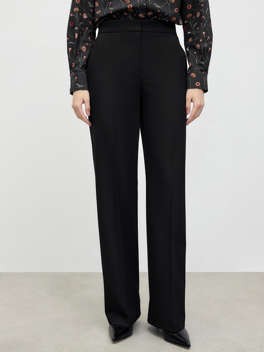 Прямые брюки на высокой посадке